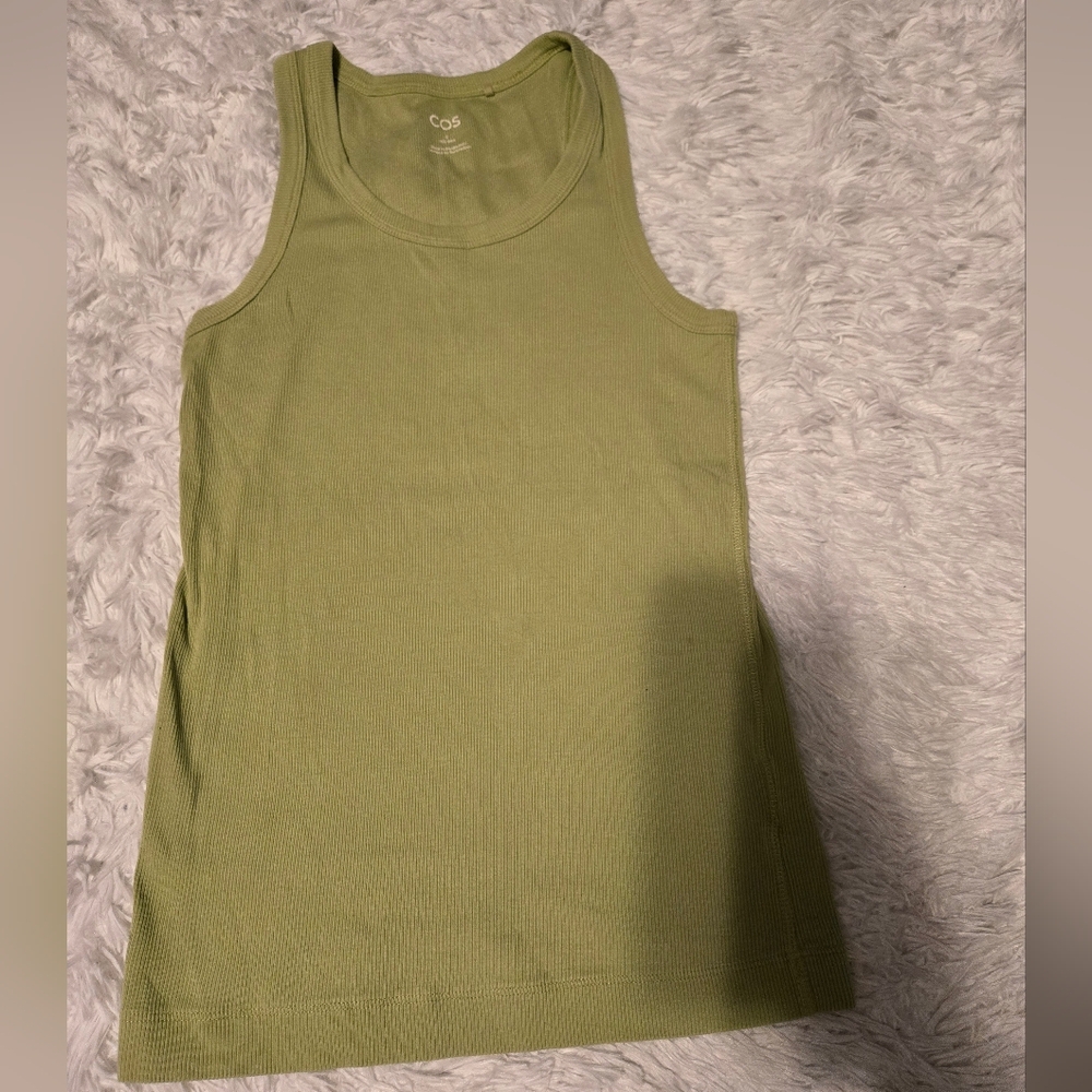 Cos Ribbed Tank Top Women's Size Small Color Light Green